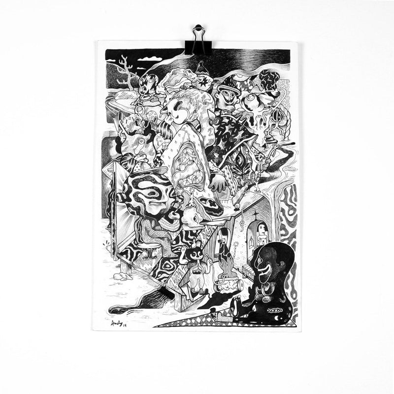 Andy Calabozo - O quarto do artista - Circus Network Street Art and Illustration in Porto Portugal