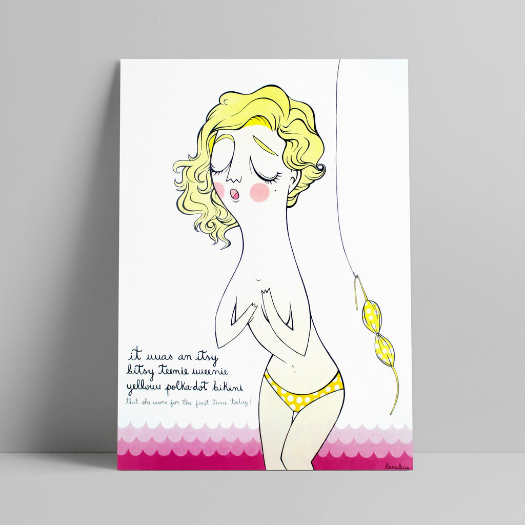Lara Luís - Yellow Polka - Dot Bikini - Circus Network Street Art and Illustration
