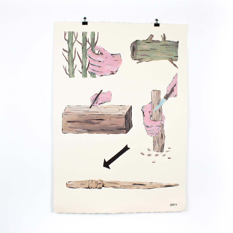 O Avô ensinou-me a fazer um punhal - Circus Network Street Art and Illustration in Porto Portugal