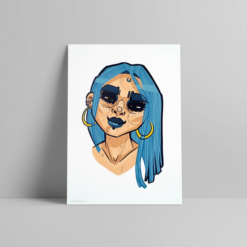 Veshpa - Azul Rapariga - Circus Network Street Art and Illustration